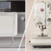 New and used sewing machines side by side.
